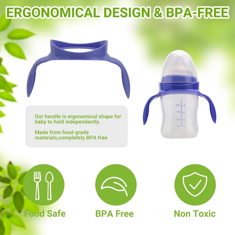 Runhike Bottle Handles Compatible with Lansinoh,Ergonomic BPA-Free Bottle Handles Only Compatible with Lansinoh 5oz and 8oz for Easy Feeding,4 Packs,Purple - Image 2